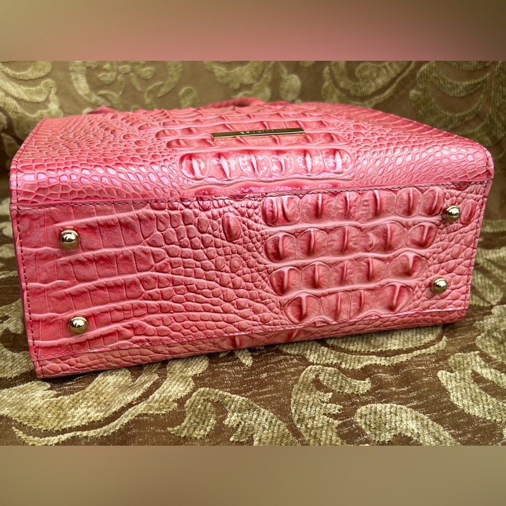 Brahmin Pink Croc-Embossed Tote Bag - Picture 6 of 9